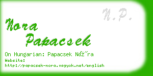 nora papacsek business card
